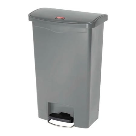 Rubbermaid Commercial Rubbermaid Slim Jim Plastic Step On Container, Front Step - 13 Gallon, Gray - 1883602 1883602*